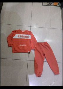 fleece lined carrot coloured set (2-4 years)