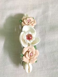 Floral &amp; Shell Hair Clip, Beach Accessory