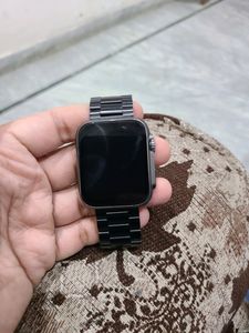 Black Smart Watch with Metal Band