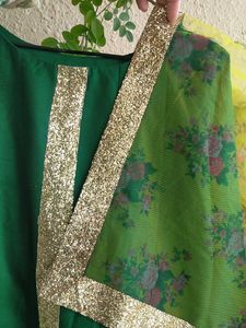 Ahalyaa Emerald Green Anarkali Kurta With Dupatta