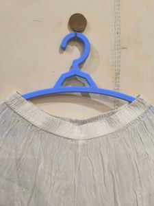 White Sharara Plazzo with Pink Trim