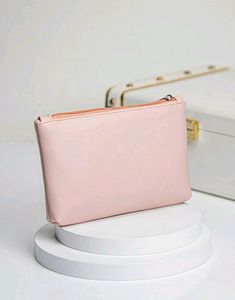 Leather Travel Pouch - Baby Pink