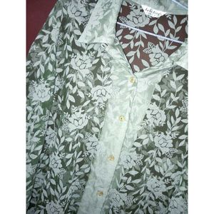 Floral Print Long Sleeve Button Up