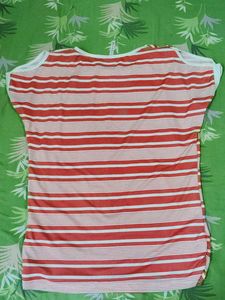 Red and White Striped Top