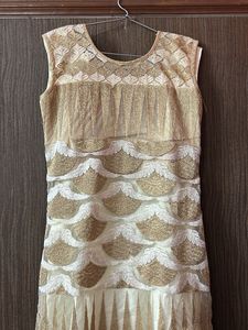 Gold &amp; White Embellished Dress