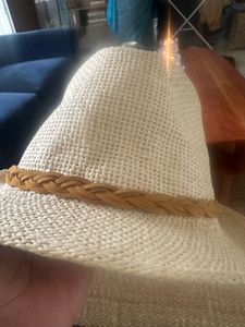 Sustainably Made Straw Hat With Leather Details