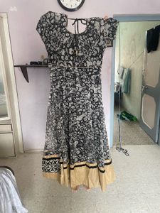 Patterned Anarkali Dress