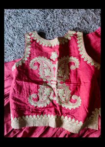 Maroon Anarkali With Waistcoat And Dupatta