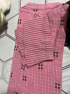 Biba Pink Checkered Cord Set