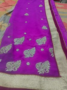 Elegant Purple Embroidered Saree