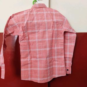 Light Orange Checks Boys Shirt