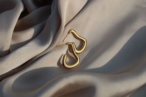 Chic Gold Tone Irregular Hoop Earrings