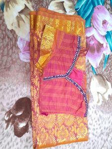Kanjevaram Pattu Silk Saree With Blouse Stitched