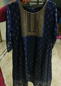 Beautiful Navy Blue Kurta Pant Dupatta Set