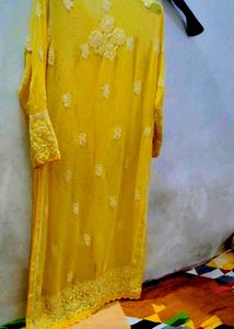 Yellow Lucknowi Chicken Curry Kurta