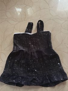 Girls Black Sequin Dress