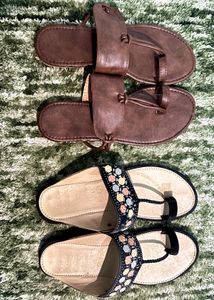 Leather & Embellished Sandals - UK Size 5