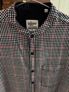 Roadster’s Gingham Band Collar Shirt