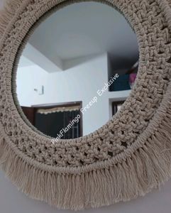 16 Inches Macrame Mirror White🤍