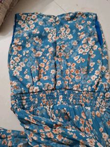 Floral Print Pleated Midi Dress