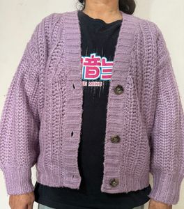 Lavender Knit Cardigan