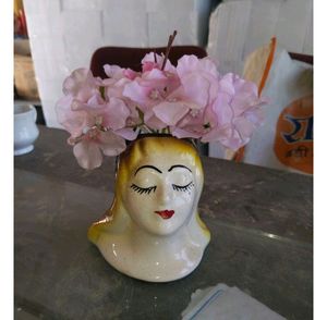 3 Piece Girl Face Ceremic Planter