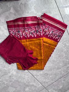 Maroon Readymade Saree Blouse