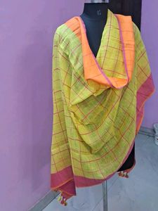Elegant Linen Checked Dupatta