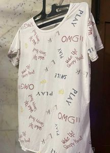 Oversized Off White Graphic Designed Top