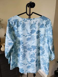 Floral Print Tie Sleeve Blouse