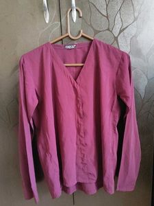 Maroon V-Neck Top