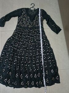 Anarkali Black Gotta Pati And Chikenkari Kurta