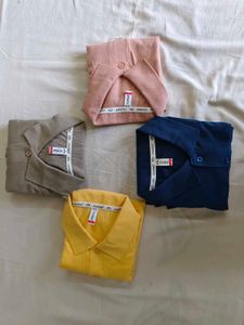 Collar T-Shirt Set Of 4 Half Sleeve Large/40