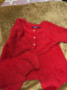 Short Red Cardigan