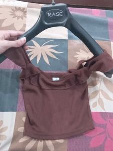 Pretty Chic muave Brown y2k Crop Top