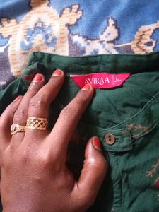 Green Printed Kurta