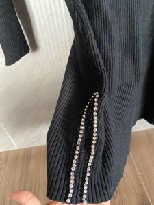 Rhinestone Black Dress