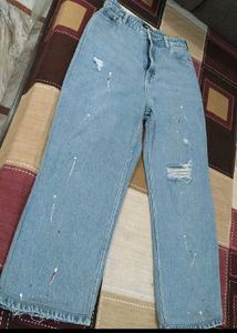 Distressed Wide-Leg Jeans Women