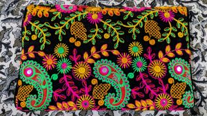 Brand New Velvet Embroidered Sling Bag