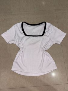 Chic White Square Neck Top