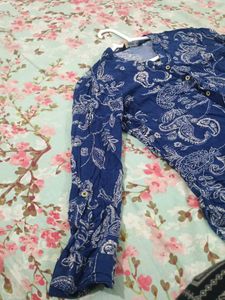 Paisley Print Blue Top