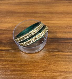 Green & Gold Bangle Set