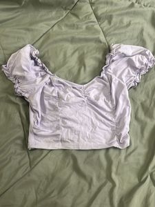 Lilac Ruched Crop Top
