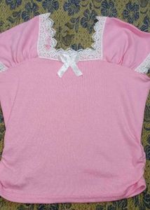 Baby Pink Lace coquette Top