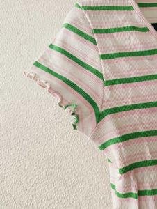 Bershka Striped Crop Top