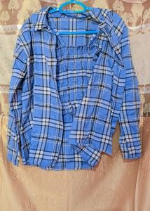 Blue Plaid Top &amp; Shirt Set