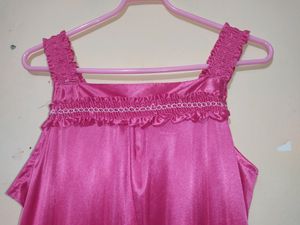 Night Dress In Colour Hot Pink