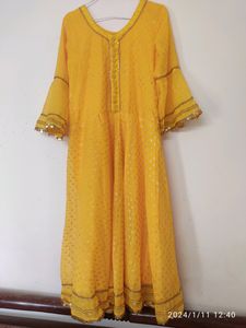 Haldi Outfit Lahenga Kurti Dupatta