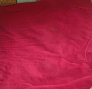 Red High Neck Crop Top