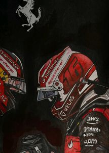 Original Artwork Painting Of Ferrari Drivers